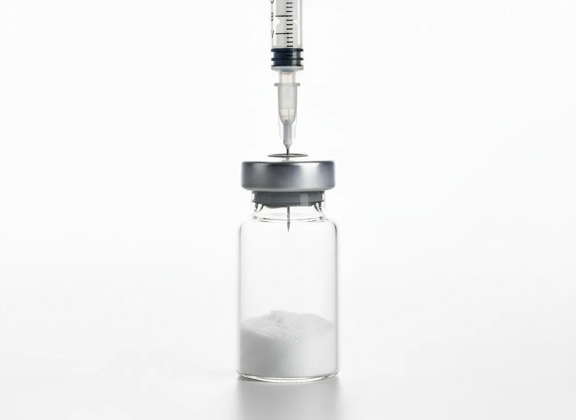 Druckausgleich: Spritze führt Luft ins Vial
